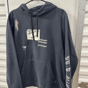 Nike 2019 Chicago Bulls Pullover Hoodie, double sided graphic, Distressed style